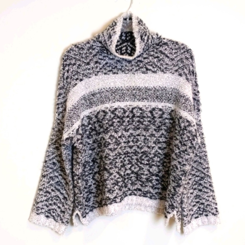 Anthropologie John + Jenn Mohair Dolman Sleeve Mock Neck Thick Knit Sweater S